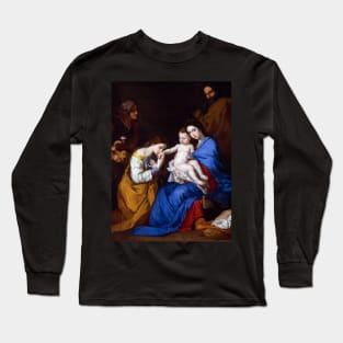 The Holy Family with Saints Anne and Catherine of Alexandria by Jusepe de Ribera Long Sleeve T-Shirt